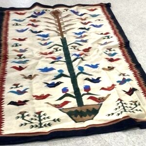 Offers Welcome! Southwest Tree of Life Wool Rug 82" x 51"